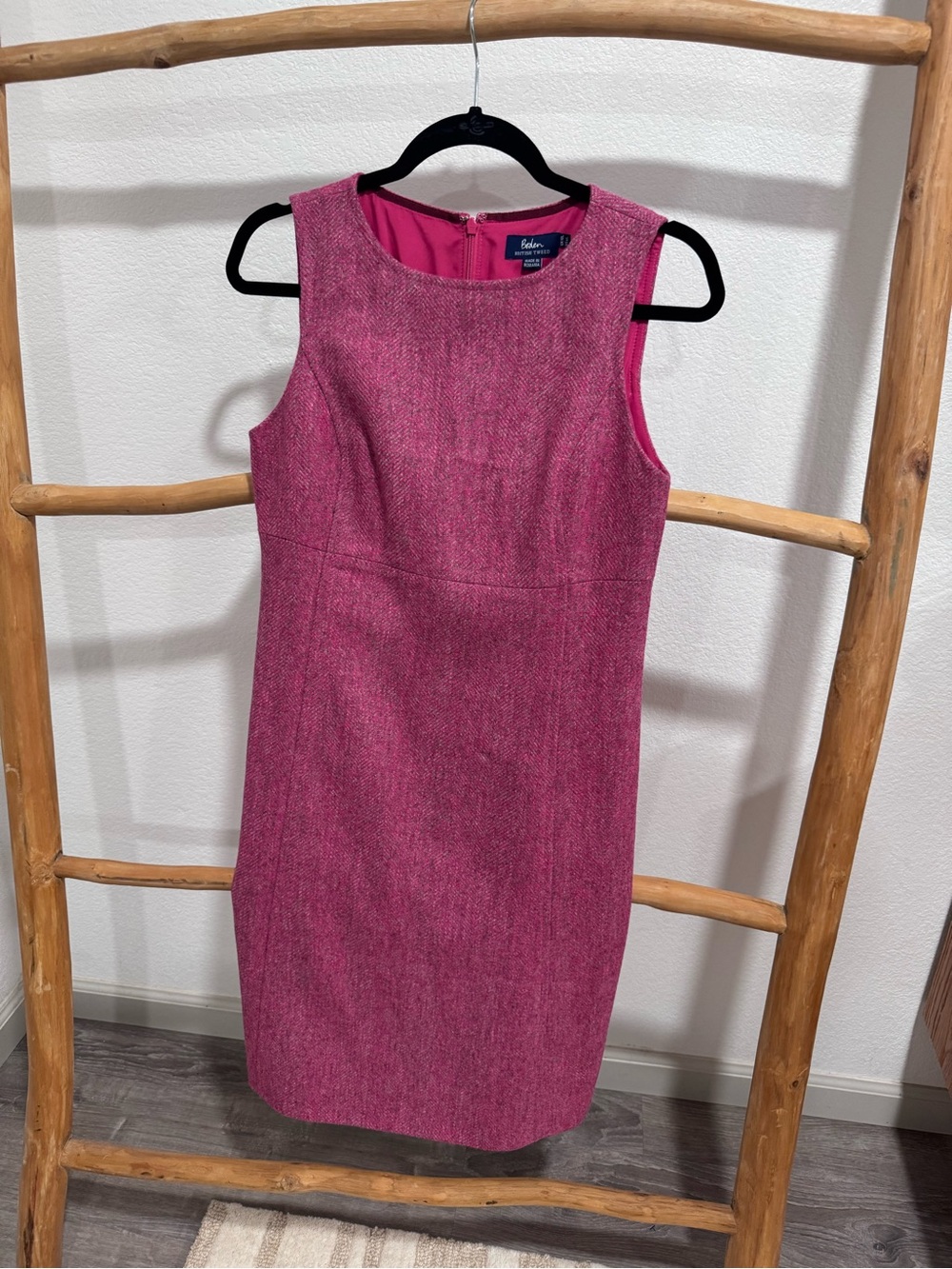 Boden British Tweed Pink Sheath Dress UK 10 US 6